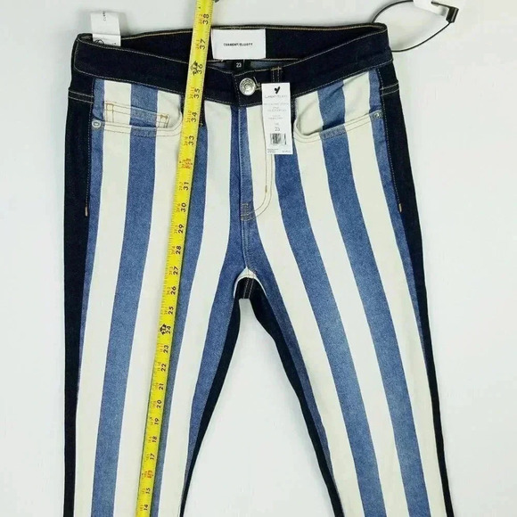 Current Elliott 23X27 The High Waist Stiletto Blue Denim The Bay Strip C Jeans - Picture 7 of 12